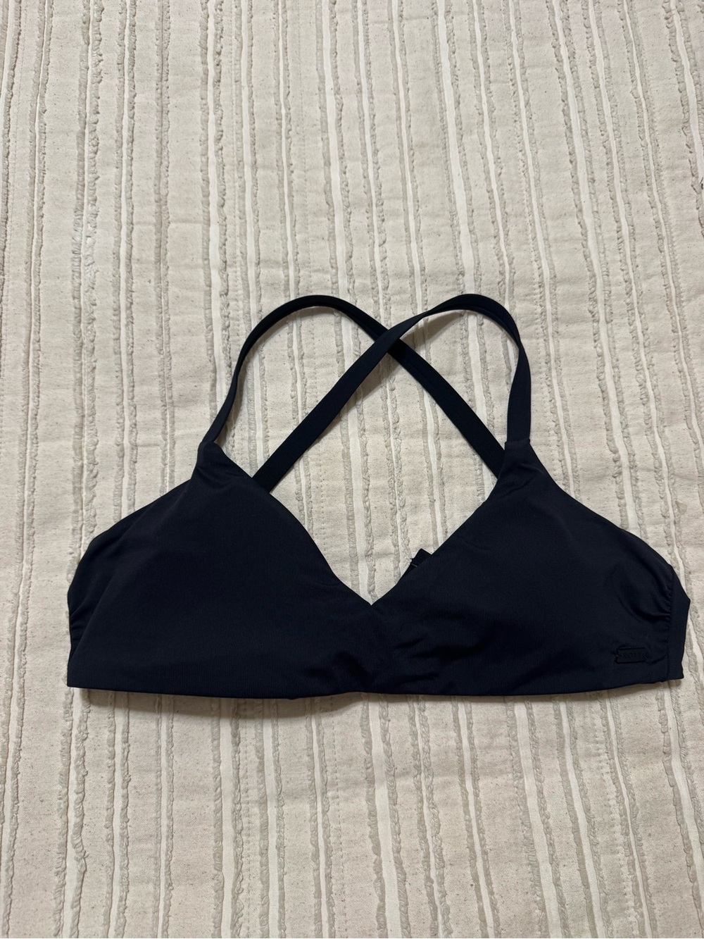Roxy Black Scoop Neck Open Back Bikini Top